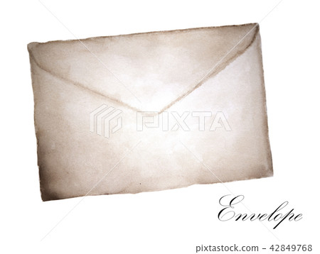 Old envelope isolated on white. Watercolor 42849768