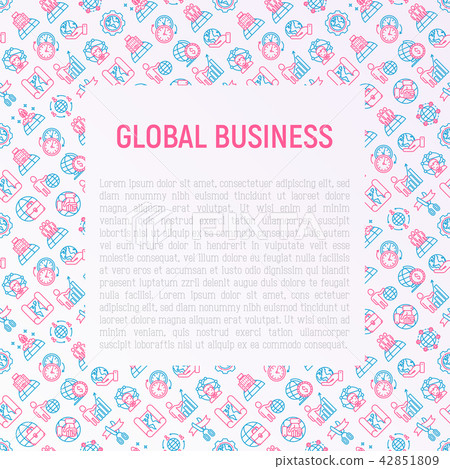 Global business concept with thin line icons 42851809