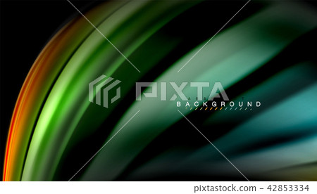 Fluid colors abstract background, twisted liquid design on black, colorful marble or plastic wave 42853334