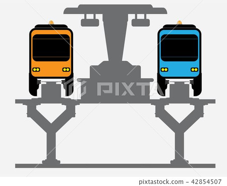 Flat Design Front View of Mono rail Vector 42854507
