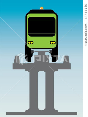 Flat Design Front View of Mono rail Vector Flat Design Front View of Mono rail Vector 42854510