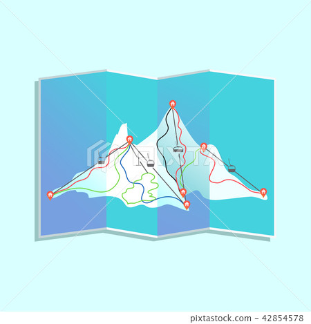 Ski resort map Ski resort map 42854578
