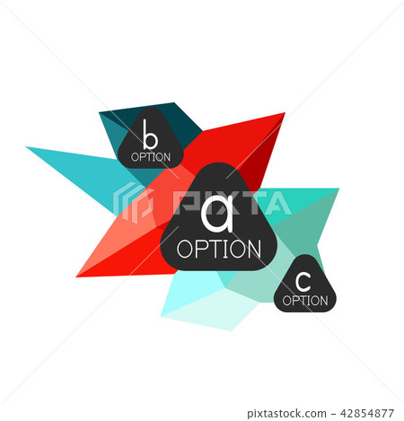 Abstract colorful geometric option infographics design template with sample abc options. Abstract 42854877
