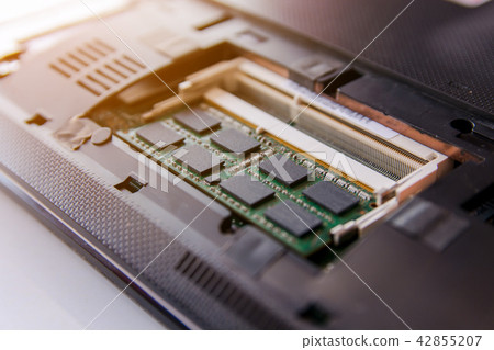 Close up RAM stick on Socket laptop Close up RAM stick on Socket laptop 42855207