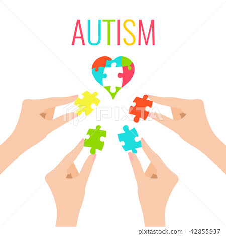 Autism poster with heart and hands Autism poster with heart and hands 42855937