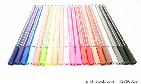 Set of colorful marker paint pen isolated Set of colorful marker paint pen isolated 42856310