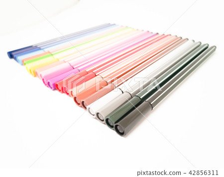 Set of colorful marker paint pen isolated Set of colorful marker paint pen isolated 42856311