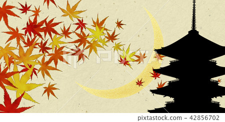 Five-storied pagoda and autumn leaves 42856702