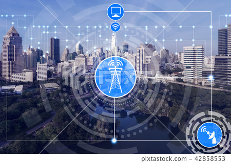 Smart city and wireless communication network. 42858553