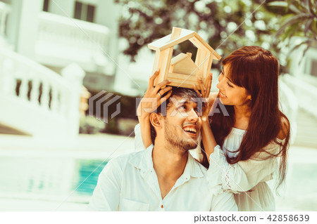 Young couple planning to buy a house concept. 42858639