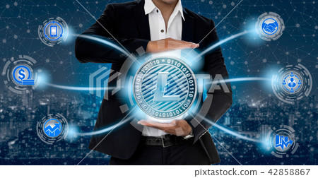 Litcoin LTC and cryptocurrency investing concept. 42858867