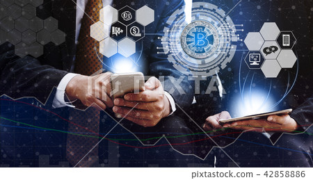 Bitcoin BTC and Cryptocurrency Trading Concept 42858886