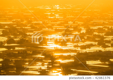 《富山縣》富山的美景、,南平原，三井村的夜景 42861376