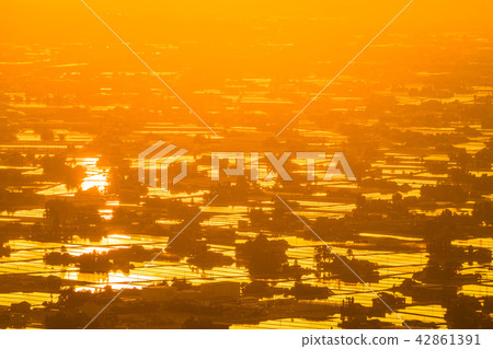 《富山縣》富山的美景、,南平原，三井村的夜景 42861391