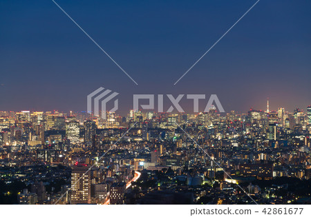 Tokyo night view · Tokyo Tower and skyscraper group Tokyo night view · Tokyo Tower and skyscraper group 42861677