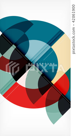 Minimal circle abstract background design, multicolored template for business or technology 42861900