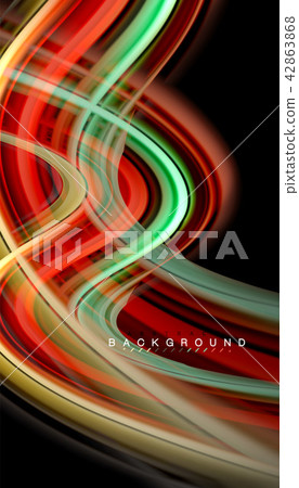 Fluid colors abstract background, twisted liquid design on black, colorful marble or plastic wave 42863868