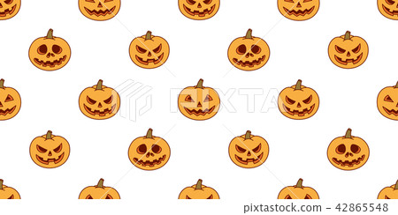 pumpkin seamless pattern Halloween vector isolated - Stock Illustration ...