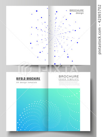The vector layout of two A4 format modern cover mockups design templates for bifold brochure 42865702
