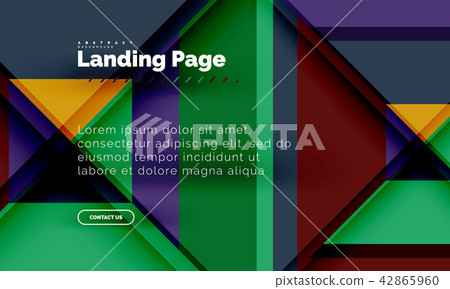 Square shape geometric abstract background, landing page web design template 42865960