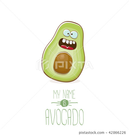 funny cartoon cute green avocado character... - Stock Illustration  [42866226] - PIXTA