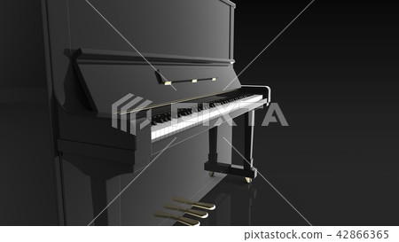 Upright piano keyboard closer right copy space 42866365