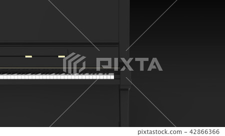 Upright piano keyboard closer right copy space Upright piano keyboard closer right copy space 42866366