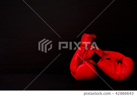 Two red boxing gloves 42866643