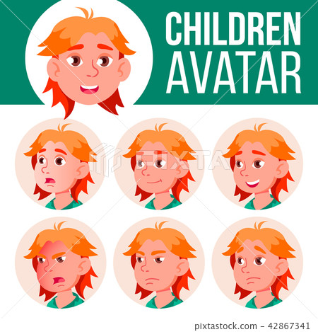 Boy Avatar Set Kid Vector. High School. Face Emotions. Emotions, Emotional. Leisure, Smile. Cartoon 42867341