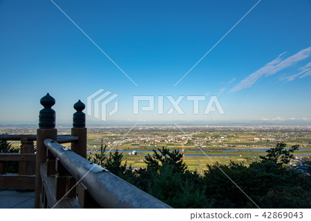 Gifu Prefecture Kaizu City Minami Town View from the Tsunami Forest Kiso Mikawa Overlooks  Gifu Prefecture Kaizu City Minami Town View from the Tsunami Forest Kiso Mikawa Overlooks 42869043