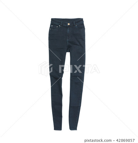 Black jeans on a white background. Isolate Black jeans on a white background. Isolate 42869857