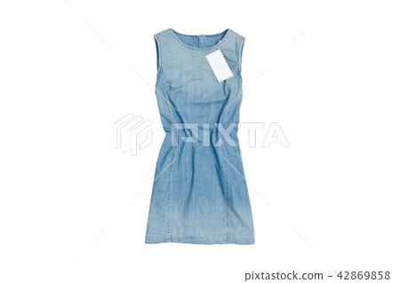 Denim summer dress on a white background Denim summer dress on a white background 42869858