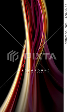 Fluid colors abstract background, twisted liquid design on black, colorful marble or plastic wave 42870243