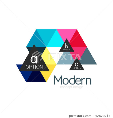 Triangle shape design abstract business logo icon design. Company logotype branding emblem idea Triangle shape design abstract business logo icon design. Company logotype branding emblem idea 42870717