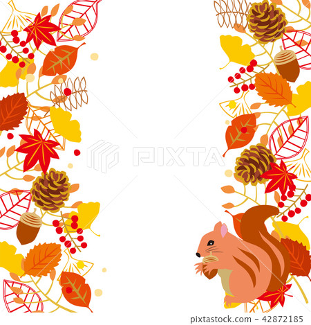 Autumn tree leaves white squirrel 42872185