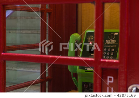 Red phone box and public phone Red phone box and public phone 42873169
