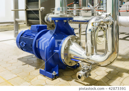 Water Centrifugal pump and motor line with pipe Water Centrifugal pump and motor line with pipe 42873391