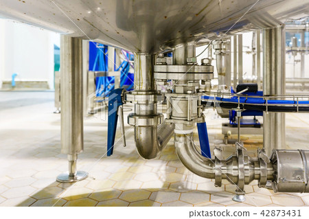 Shiny stainless steel pipes, tanks Shiny stainless steel pipes, tanks 42873431