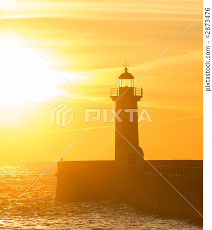 Lighthouse at sunset. Porto, Portugal Lighthouse at sunset. Porto, Portugal 42873476