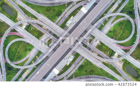 Highway road intersection for transportation. Highway road intersection for transportation. 42873524