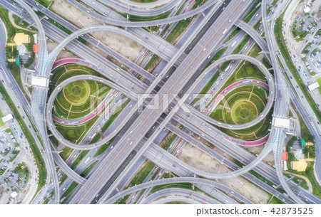 Highway road intersection for transportation. Highway road intersection for transportation. 42873525