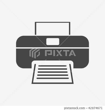 Printer icon flat style isolated on background. 42874671