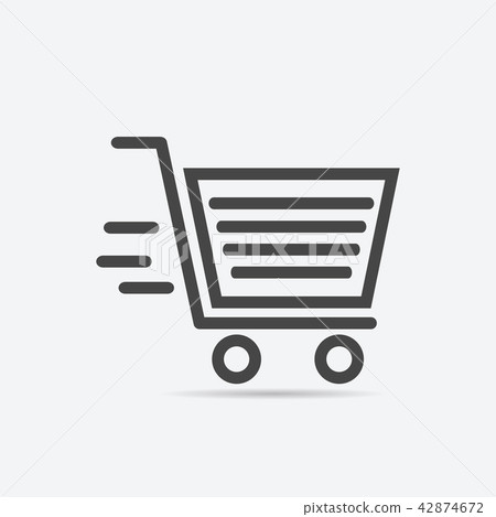 Shopping basket icon flat style isolated 42874672