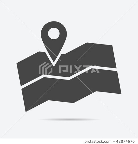 Map icon flat style Map icon flat style 42874676