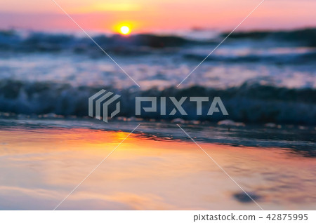 sunset background on the sea 42875995