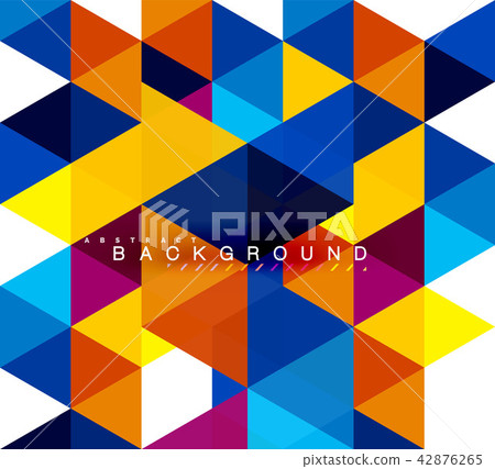 Multicolored triangles abstract background, mosaic tiles concept 42876265
