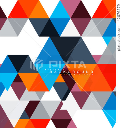 Multicolored triangles abstract background, mosaic tiles concept 42876279