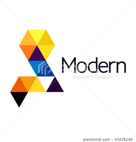 Triangle shape design abstract business logo icon design. Company logotype branding emblem idea Triangle shape design abstract business logo icon design. Company logotype branding emblem idea 42876280