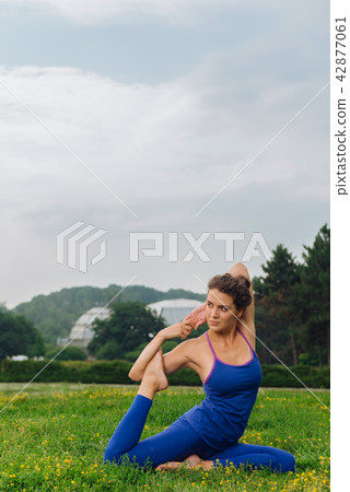 Beautiful slim woman working on her self-transformation 42877061