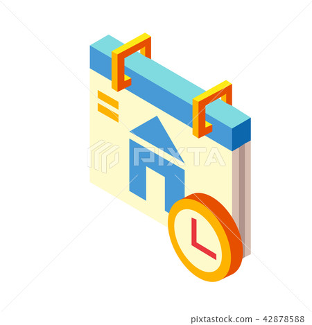 Construction schedule Isometric illustration 42878588